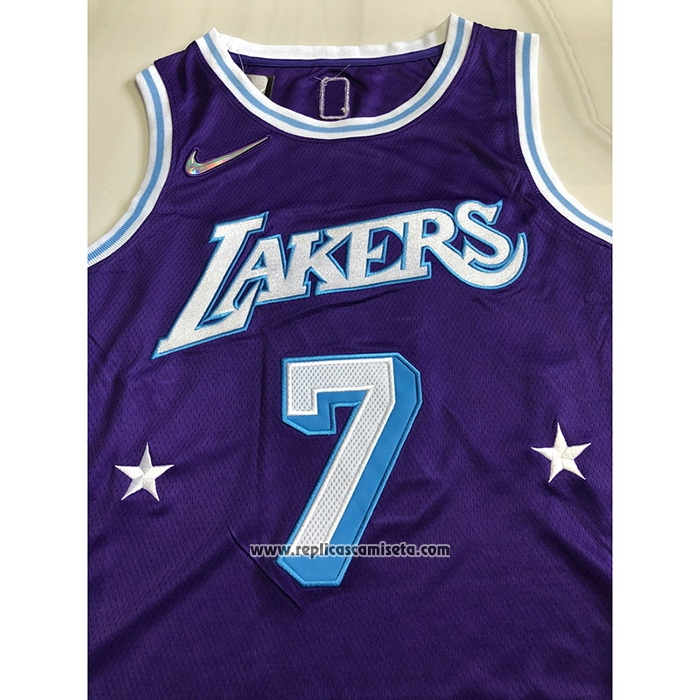 Camiseta Los Angeles Lakers Carmelo Anthony #7 Ciudad 2021-22 Violeta